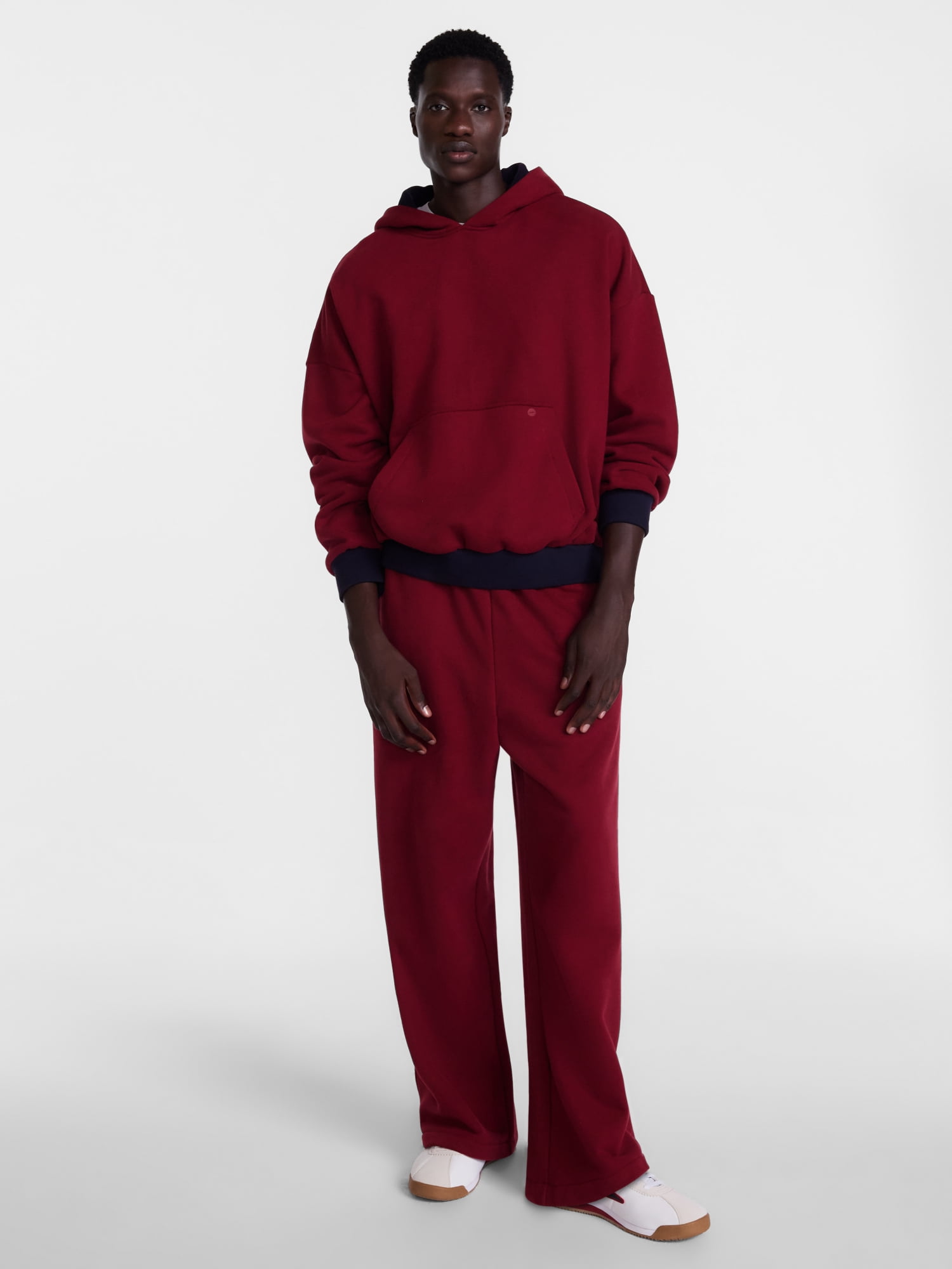 Avia Men's Oversized Fit Heavyweight Fleece Hoodie with Contrast Trim, Sizes XS-3XL