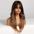 thumbnail image 2 of Long Wave Wigs for Women Girls Natural Wave Middle Part Hair Heat Resistant Fibre Synthetic Wigs Women's Wig Daily Use Natural looking A12, 2 of 3