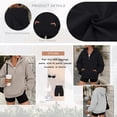 thumbnail image 4 of SUNBS Drawstring Half Zip Hoodies for Women Fall Oversized Casual Sweatshirts with Kangaroo Pocket, 4 of 9