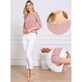 thumbnail image 2 of DARING DIVA Women's Peplum Crew Neck 3/4 Sleeve Ruffle Blouse XL Pink, 2 of 7