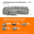 thumbnail image 2 of Sala Seccional Modular Esquinera Adapti 5 Plazas + Otomano | Gris Niebla, 2 of 8