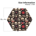 thumbnail image 2 of Yiaed rock record Skull Print Leather Coasters for Drinks - Cup Coasters Coffee Table Kitchen Table Bar, Home & Office Gifts Handmade Drink Coasters-Hexagon, 2 of 6