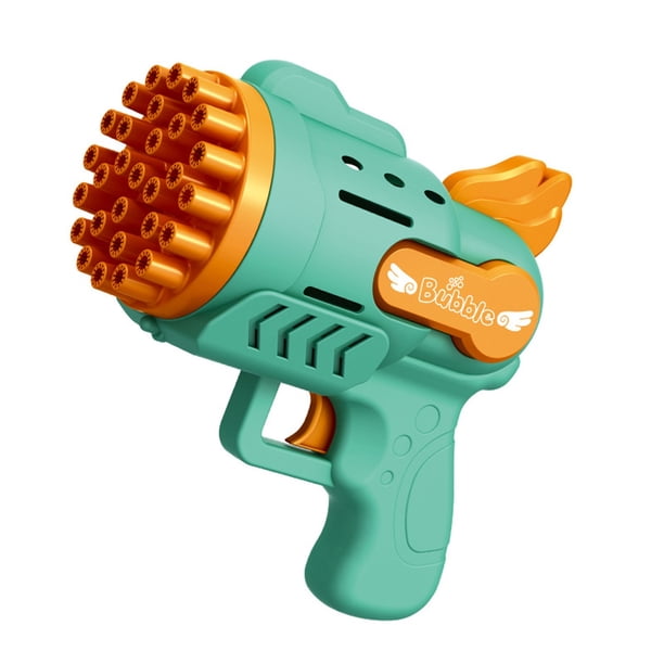 Clearance!Maojin Máquina de burbujas Rocket 29 agujeros máquina automática de burbujas de jabón juguete al aire libre para niños regalos de cumpleaños fiesta de boda niños regalo de verano