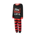 thumbnail image 3 of Christmas Family Pajamas Matching Set Letter Print Long Sleeve Tops and Striped Pants Loungewear Soft Sleepwear, 3 of 9