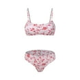 thumbnail image 2 of Hipattires Fashion Bathing Suits Women Athletic Print Bikini Sets Juniors Two Piece Pink Swimwear Swimsuits, 2 of 4