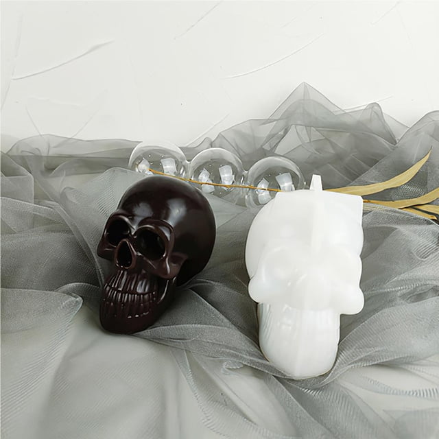 Skull Candle Mold Easy to Demold Skull Silicone Mold Reusable Multipurpose Skull-Shaped Candle Making Model for Home Crafts Decoration