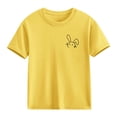 thumbnail image 7 of Piuwrlz Short Shirts Sleeve Kids Girls Graphic T-Shirts Crew Neck Pullover Yellow Size 5-6 Years, 7 of 7