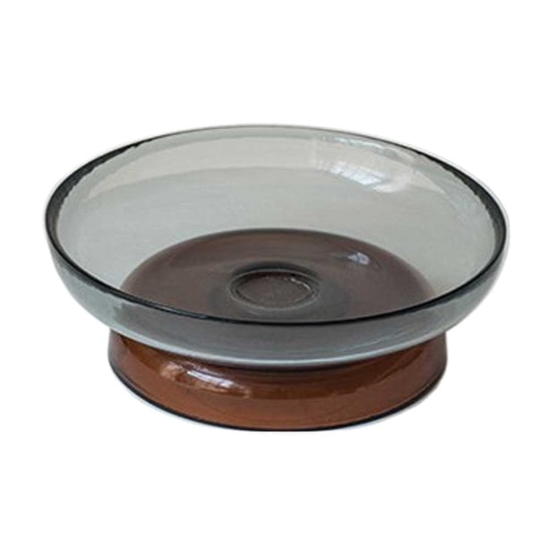 Frutero de cristal moderno, ligero y lujo, redondo, gran capacidad con base, ideal for sala estar, salón o decoración del hogar