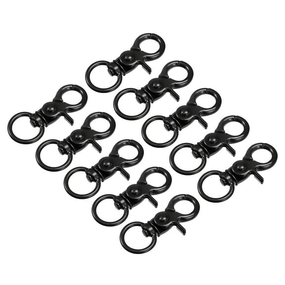 Swivel Clasps Lanyard Snap Hook, 44mm Claw Clasp for DIY Crafting, Black, 16Pack