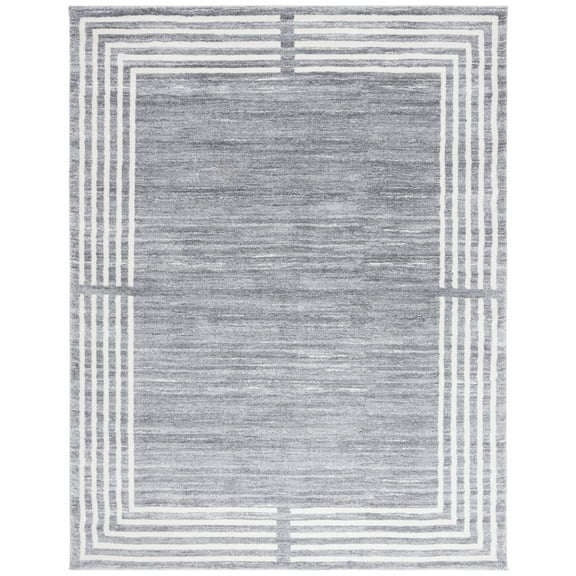 SAFAVIEH Symphony Shelagh Bordered Area Rug, Grey/Ivory, 8' x 10'