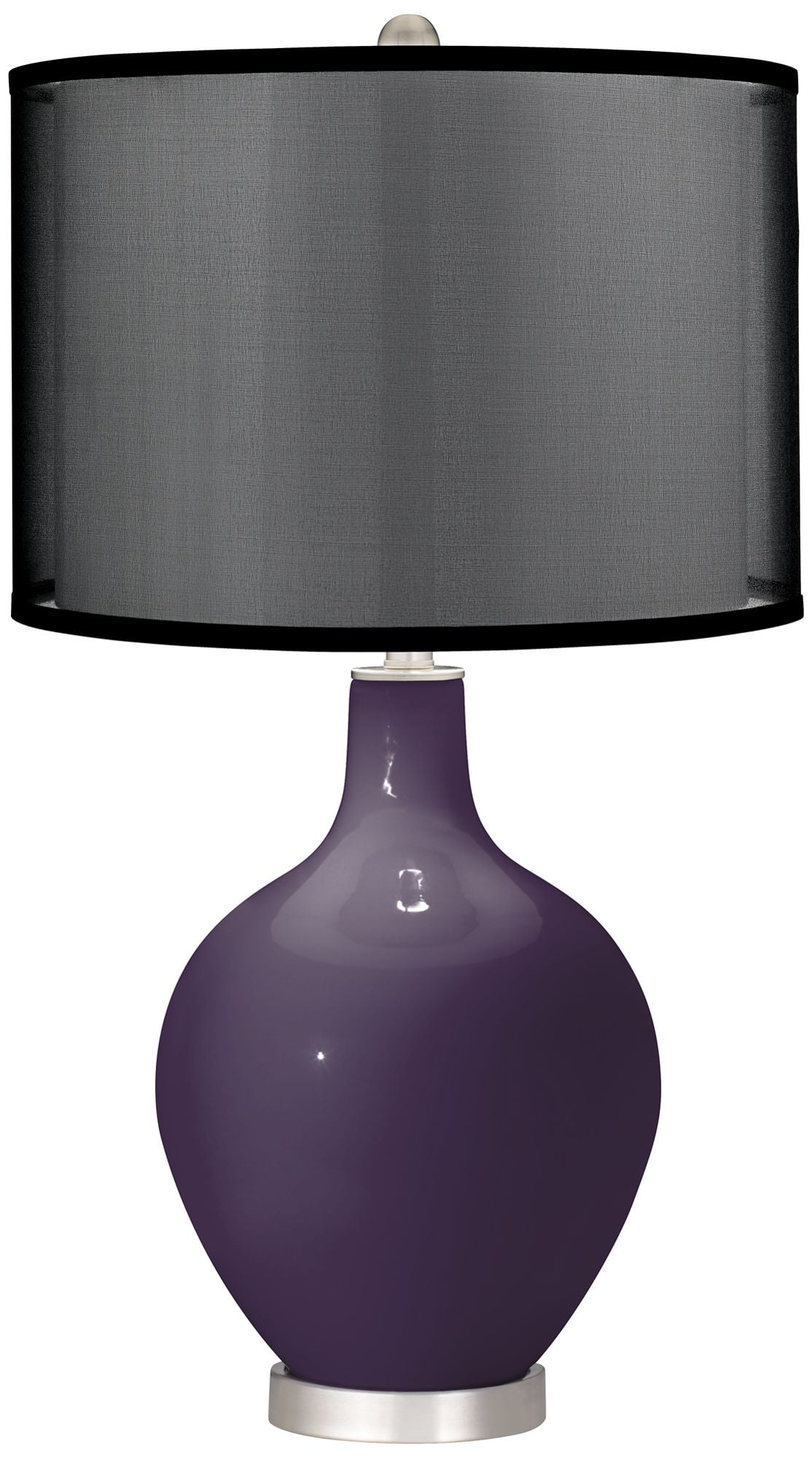 Color + Plus Grayed Jade Ovo Table Lamp with Organza Black Shade -  Walmart.com
