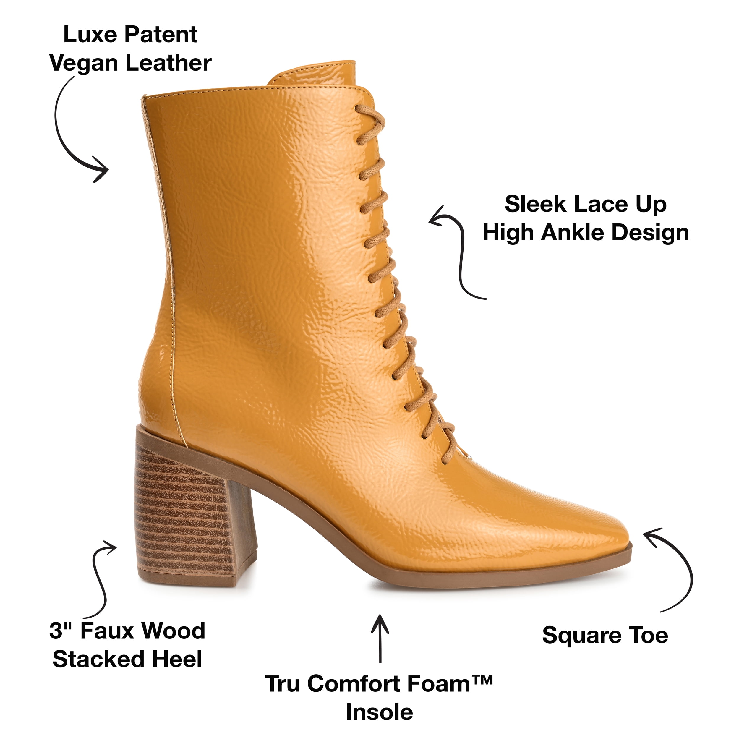 Journee Womens Covva Inside Zip Stacked Heel Booties, Widths Available