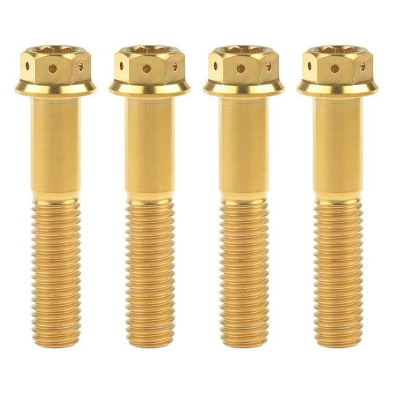 Wanyifa Titanium Flange Hex Head Bolt M10 20 25 30 35 40 45 50 55 60 65 70 75 80 85 90mm Screws,M10x90mm Pitch 1.25mm,Gold,4 Pcs