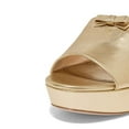 thumbnail image 3 of YDN Women Comfortable Peep Open Toe Platform Chunky High Heel Slide Sandals Dress Mules Slipper Party Dressy Shoes Size 7 Gold, 3 of 4