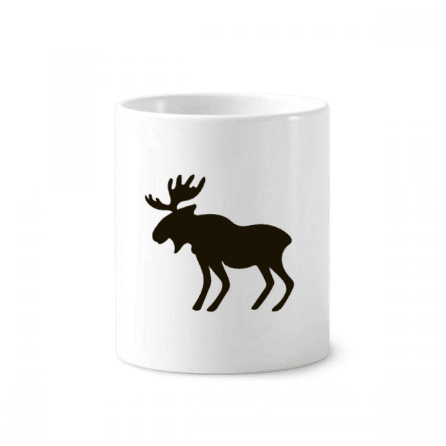 Black Elk animal lindo retrato Titular de cepillo de dientes de cerámica taza de regalo pluma blanco taza 350ml
