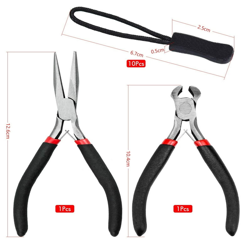 85Pcs Zipper Repair Kit with Zipper Install Pliers for Clothing