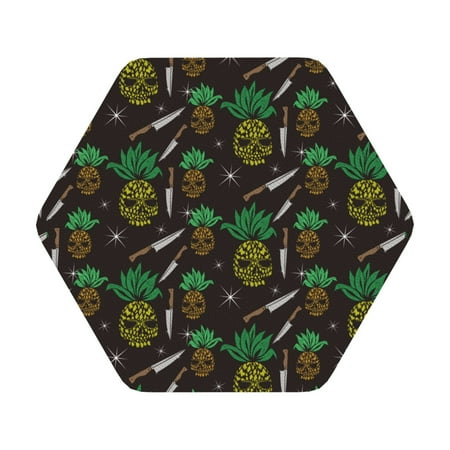 

Matuu Pineapples for Cup Coasters Set of 6 Leather Coasters Desk Coasters for Office Measures 4” x 4” Hexagon