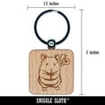 thumbnail image 2 of Shocked Syrian Teddy Bear Hamster Square Keychain Charm Tag - Engraved Wood, 2 of 6