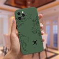thumbnail image 1 of Funda de silicona de viaje con mapa del mundo de aviones populares de lujo para iPhone 11 12 13 14 Pro Max 13Mini 13ProMax Cute Candy Matte Soft Cover Deng Xun unisex, 1 of 2