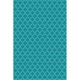 thumbnail image 1 of Aspen Brands RUG10T46 4 x 6 ft. Quaterfoil Design Rug - Teal & White, 1 of 2