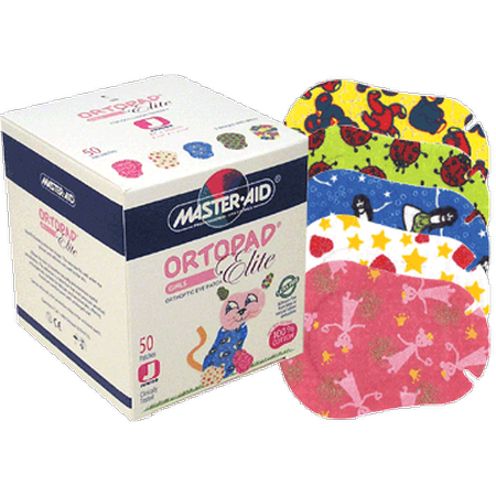 Ortopad Elite Girls Eye Patches - with Glitter Accents, Junior Size (50 Per