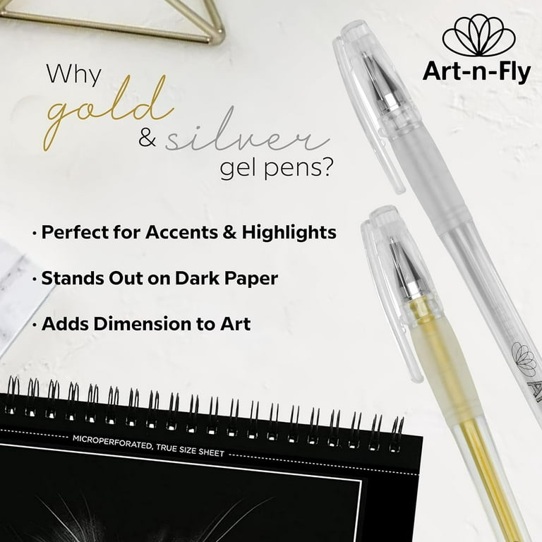 White Gel Pen, Fine Tip Sketching Pens for Artists