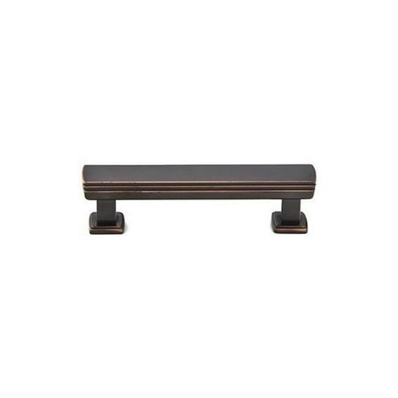 4 in. Art Deco Cabinet Pull, Oil Rubbed Bronze