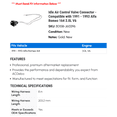 thumbnail image 2 of Idle Air Control Valve Connector - Compatible with 1991 - 1993 Alfa Romeo 164 3.0L V6 - AC Delco, 2 of 2