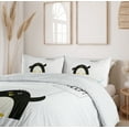 thumbnail image 6 of Ambesonne Animal Duvet Cover Sets, Penguin on Ice Need Help, 2-King, Black White and Sky Blue, 6 of 7