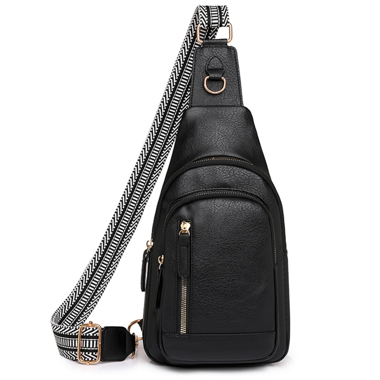 Falan Mule Sling Bag for Women Crossbody Purse Crossbody Bag Leather Chest Bag with Adjustable Guitar Strap for Travel