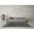 thumbnail image 3 of Ahgly Company Indoor Square Persian Light Blue Traditional Area Rugs, 6' Square, 3 of 4
