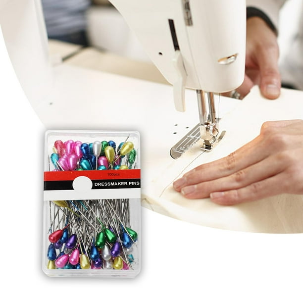 100 Uds alfileres de costura alfiler para tela, alfileres de cabeza de bola para acolchar, alfileres de ramillete para modista, proyecto de costura artesanal de joyería DIY color Macarena Cabezas de bola de alfileres de costura
