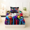 thumbnail image 4 of Erosebridal Kids Video Headphones Twin Sheet Sets,Multicolor Splash Ink Bedding For Boys 3 Pieces, 4 of 6