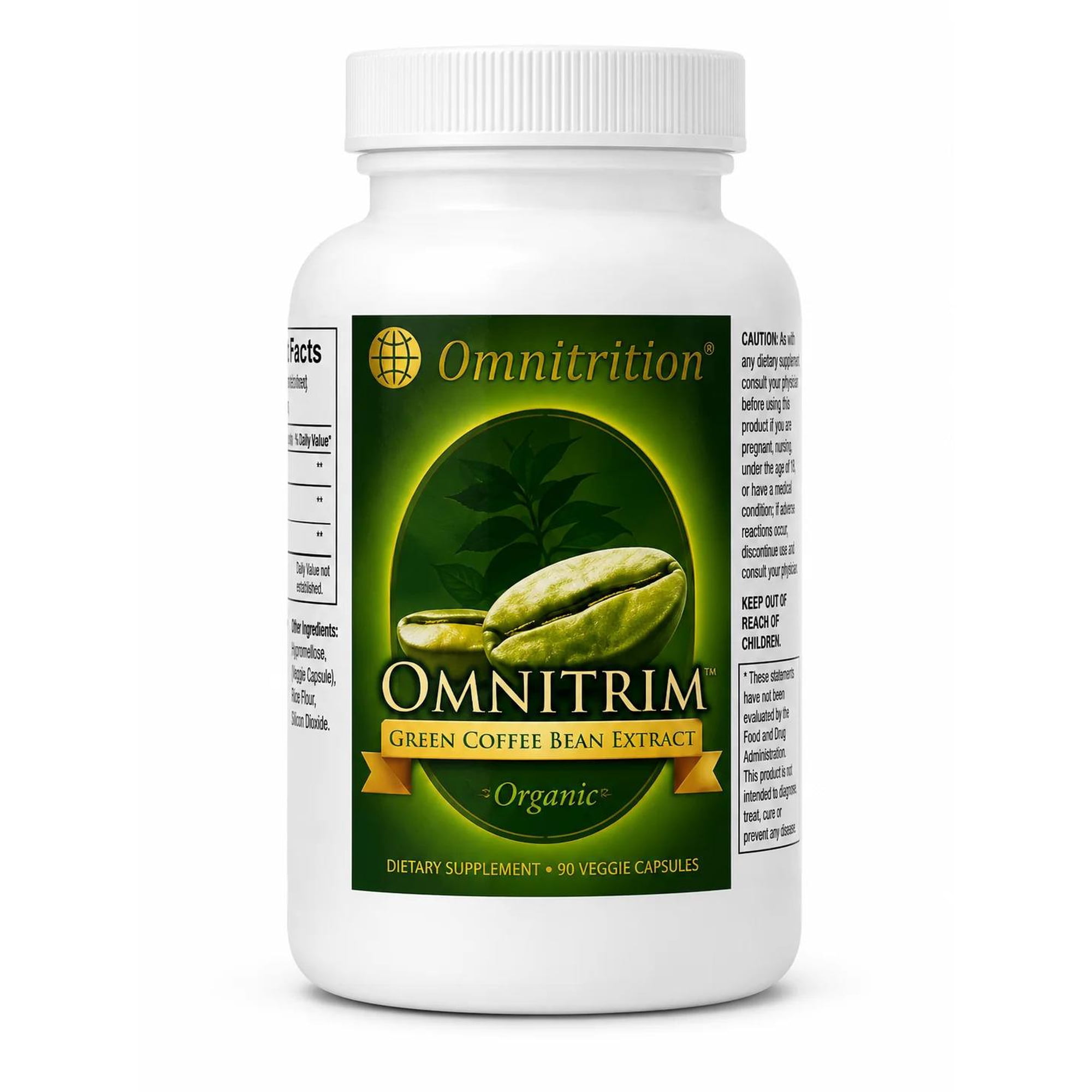 OmniTrim Green Coffee Bean Extract 800 mg with 50% Chlorogenic Acids for Metabolism & Weight Management Support Stimulant Free Capsules