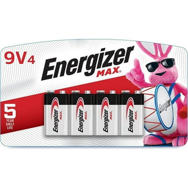 Energizer MAX 9V Batteries (4 Pack), 9 Volt Alkaline Batteries