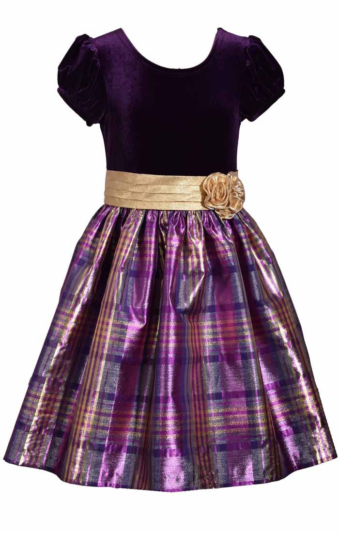 bonnie jean velvet plaid dress