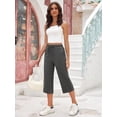 thumbnail image 2 of Siliteelon Women's Wide Leg Loose Capri Yoga Pants Loose Fitness Pants with Pockets, 2 of 7