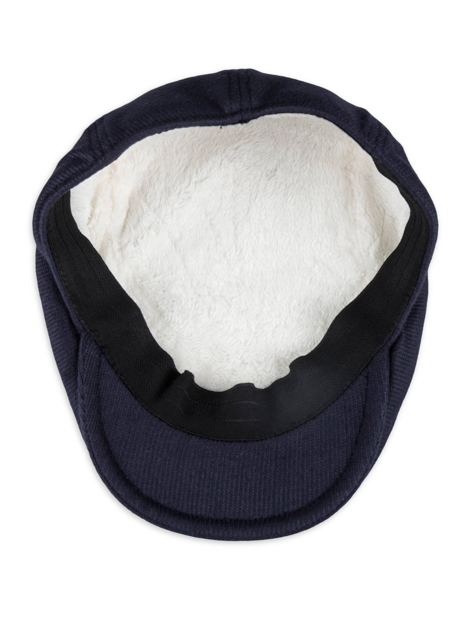 Levi's Men's Stretch Flat Top Navy Ivy Newsboy Hat with Sherpa Lining