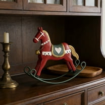 2026 Horse Decorative Hanging Ornament - Christmas Rocking Horse Figurine, Home Holiday Decor for Christmas Trees, Mantels & Shelves, Festive Equine Decorative Ornament, 6.3*4.92in, Red