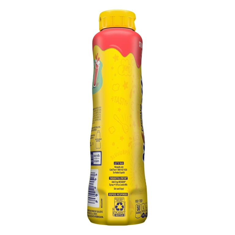 Nesquik Strawberry Syrup, Mix Ice Cream Flavors, 22 oz Squeeze