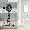 thumbnail image 2 of Vintage Windmill RV Shower Curtain - 36x72 Inches Rustic Wooden Plank Country Small Bathroom Decor Narrow Fabric Set with Hooks Farmhouse Style, 2 of 6