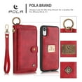 thumbnail image 2 of iPhone XR Leather Flip Case Cover,iPhone XR Zipper Wallet Case for Women and Men, Dteck [14 Card Holder][Zipper][Magnetic Detachable] Wallet Folio Case Leather Pouch for iPhone XR 6.1 inch, Red, 2 of 10