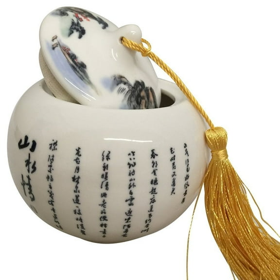 THY HOME Exquisite Oriental Ceramic Tea / Coffee Storage Jar Crock Canister POR302