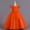 Orange, variant on YWDJ 3-12 Years Party Party Dress for Girls Kids Dress Sleeveless Princess Bow Tie Lace Flowers Mesh Tufted Orange 3-4 Years