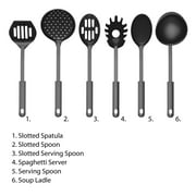 Chef Buddy 6-Piece Plastic Kitchen Utensil Set – Nonstick-Safe Tools, Black