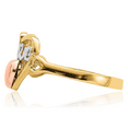 thumbnail image 3 of 14K Solid Yellow Rose Pink Gold Love Heart Ring, 3 of 10