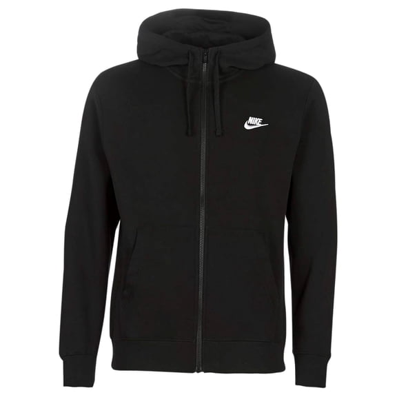 Men's Nike Sportswear Club Fleece Full-Zip Hoodie Color: Black White Size: XL