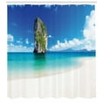 thumbnail image 3 of Ambesonne Scenery Shower Curtain, Exotic Coastline, 69"Wx84"L, Blue White Cream, 3 of 3