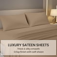 thumbnail image 3 of Kotton Culture 1000 TC Egyptian Cotton Twin Size 16" Deep Bed Sheet Set Taupe Color, 3 of 5