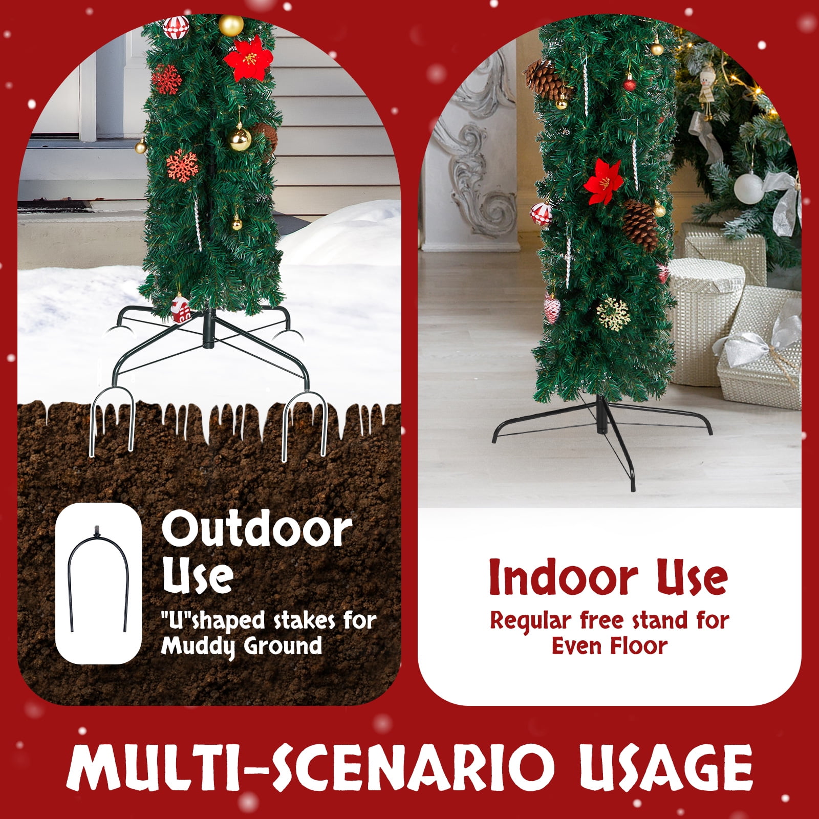 Astoutdoor Green PVC Christmas Arch, 94.5 x 15.7 x 104.3 in